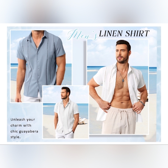 LETSEE Men's Cuban Guayabera Shirt #904 - Picture 11 of 13